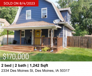 My Sold Properties - Des Moines St
