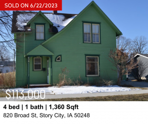My Sold Properties - broad st, story city